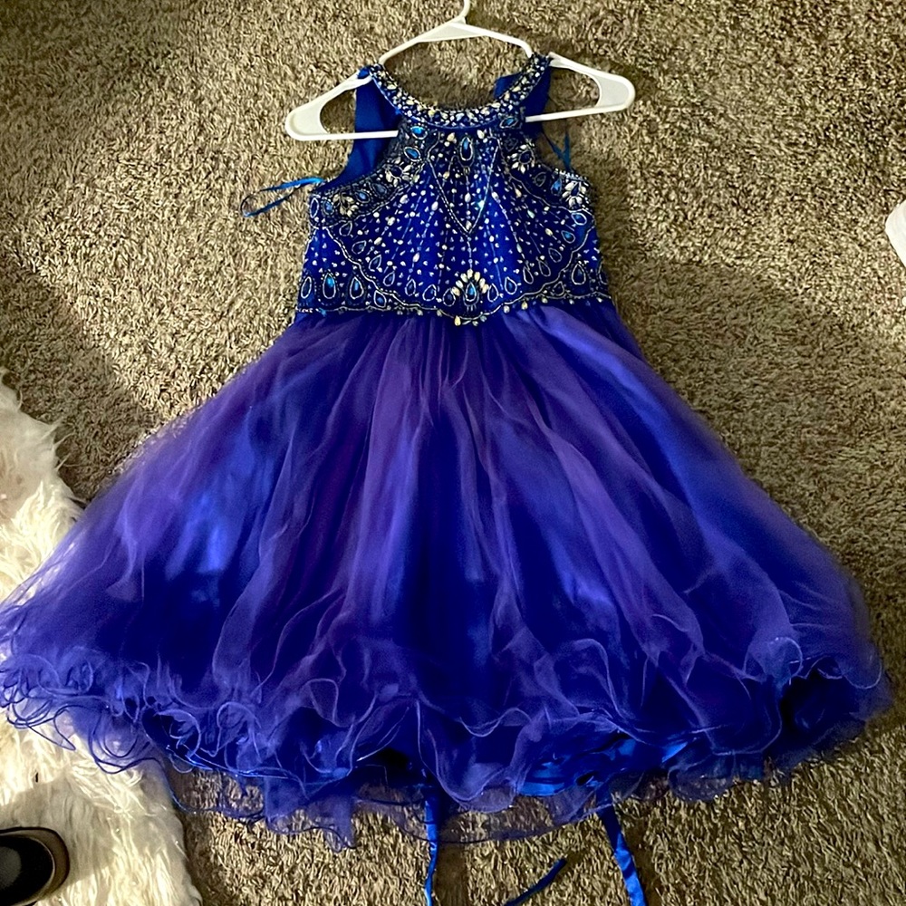 A royal blue dress